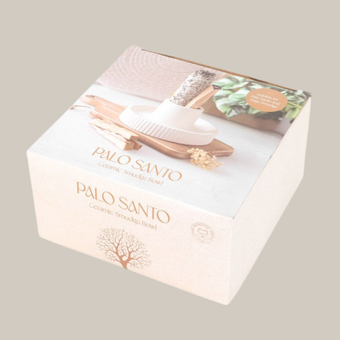 Cream Ribbed Smudge Bowl