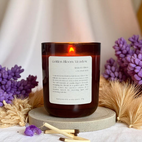 Golden Bloom Meadow: Coconut Wax Candle
