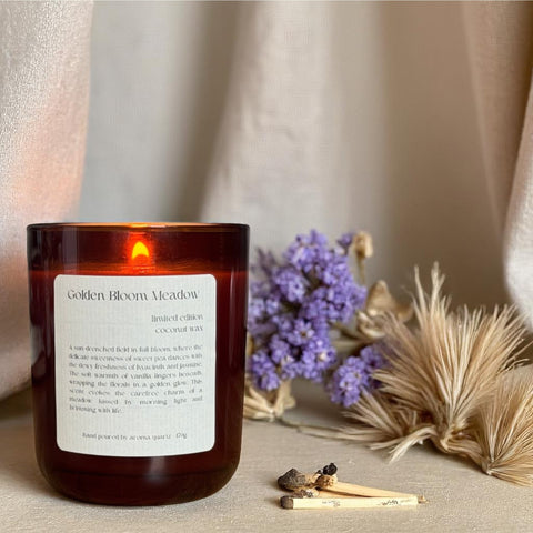 Golden Bloom Meadow: Coconut Wax Candle