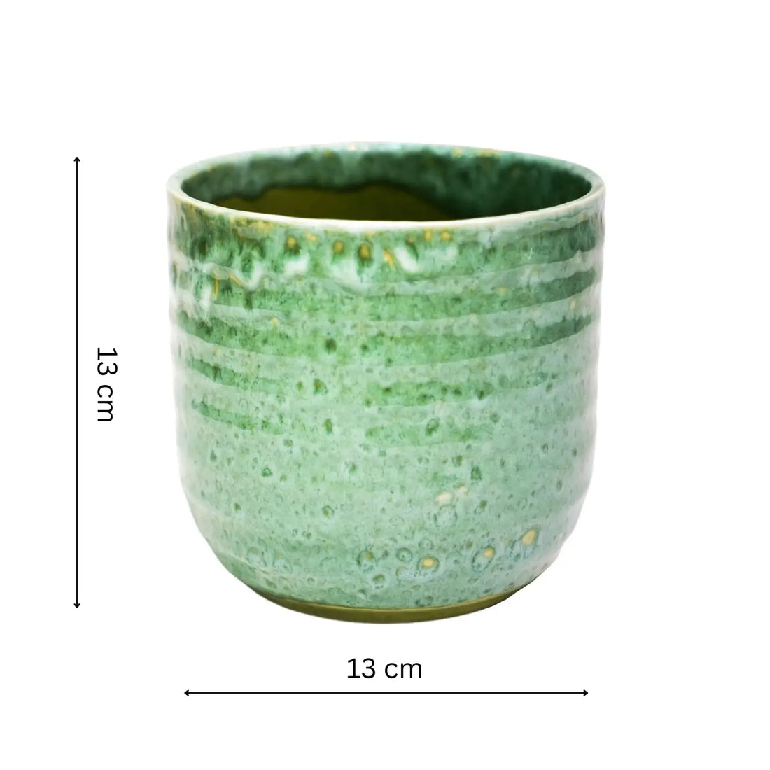 Emerald Reactive Glaze Planter H13cm x D13cm