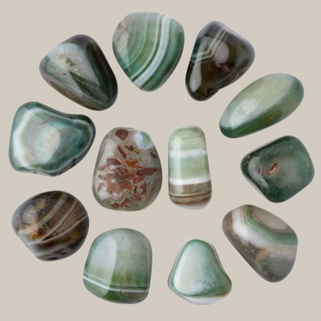 Green Agate Crystal Tumblestone