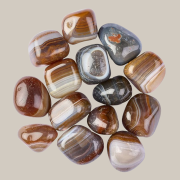 Banded Agate Crystal Tumblestone