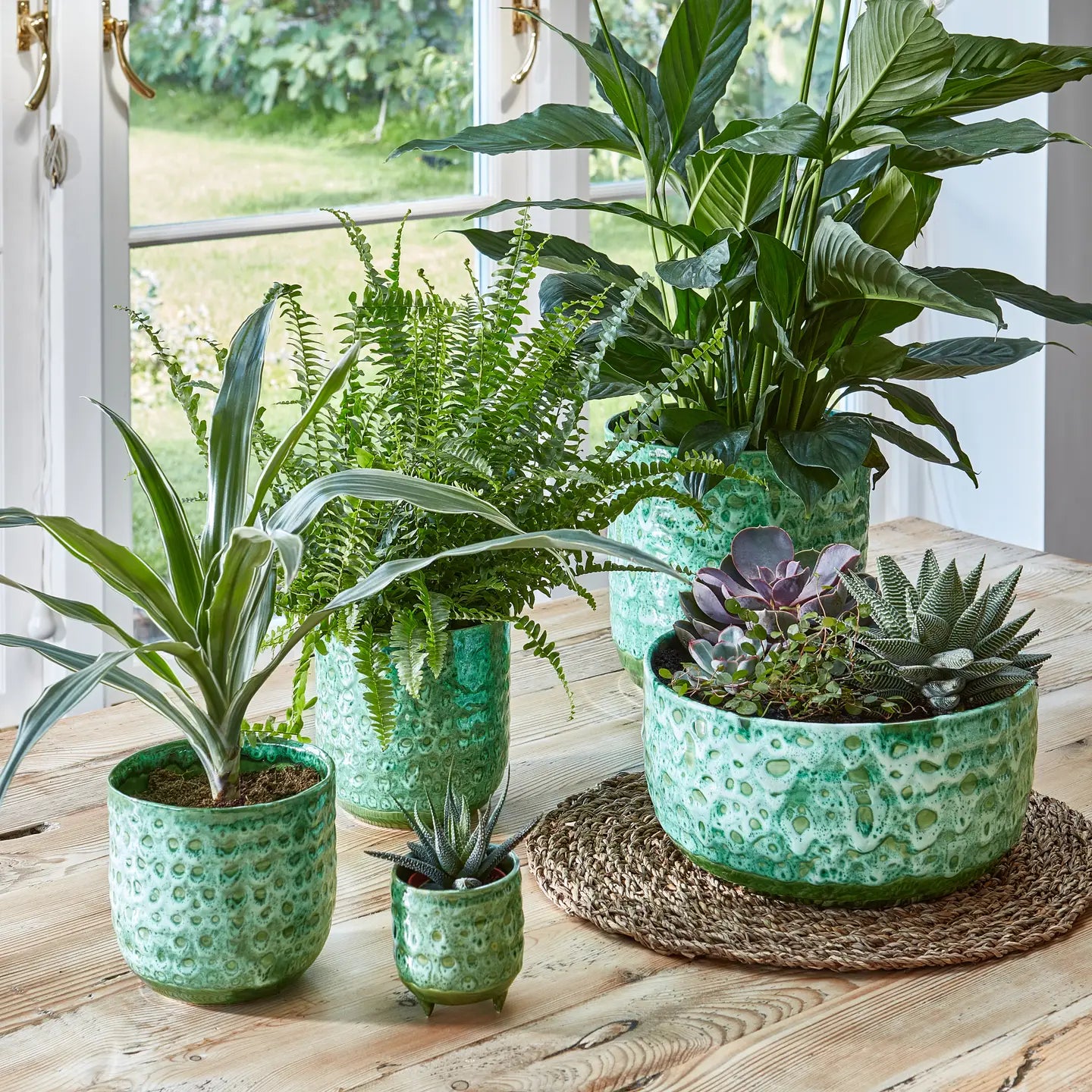 Emerald Reactive Glaze Planter H13cm x D13cm