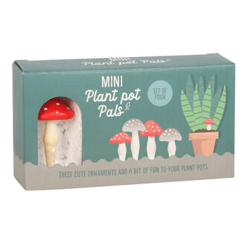 Set of 4 Mini Mushroom Plant Pot Pals