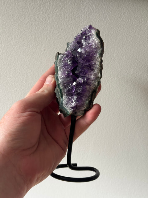 Amethyst on metal stand