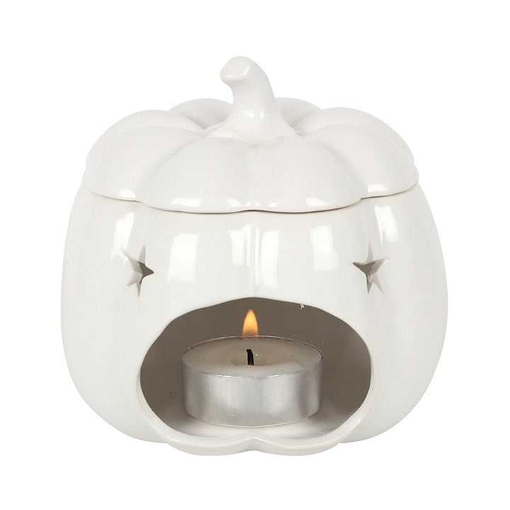 White Ceramic Pumpkin Burner