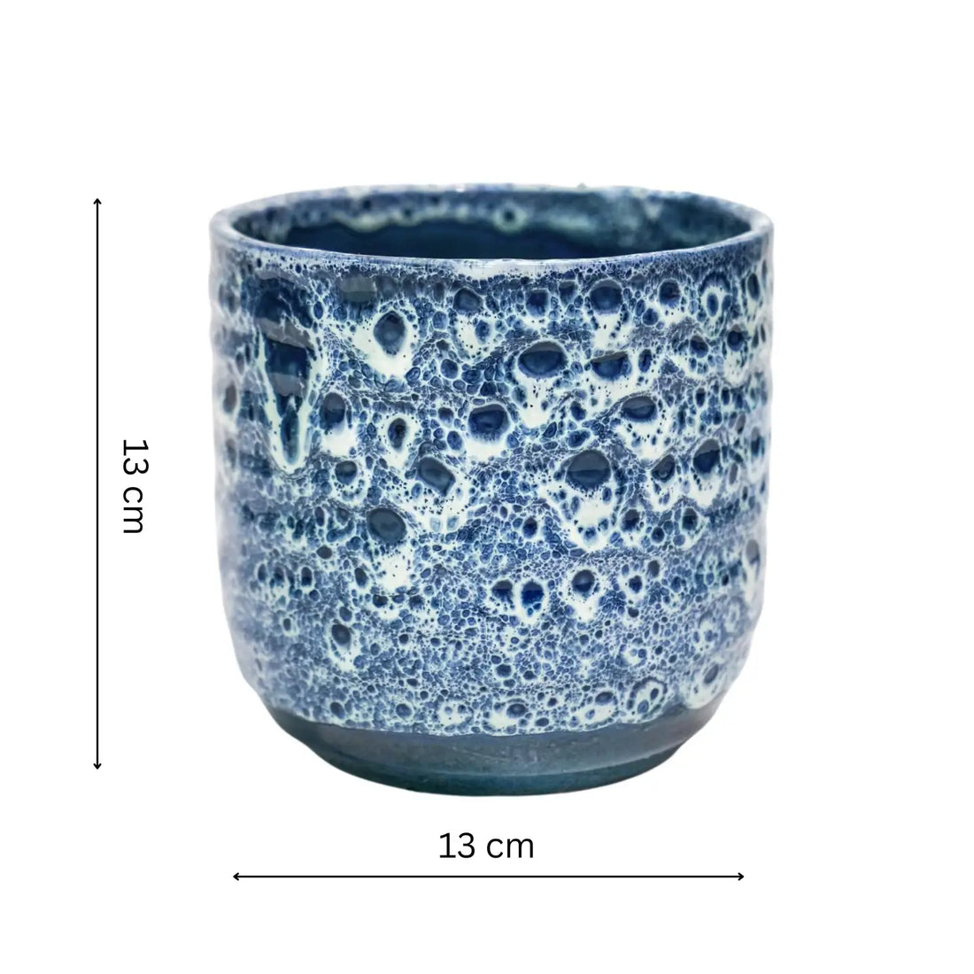 Sapphire Reactive Glaze Planter H13cm x D13cm