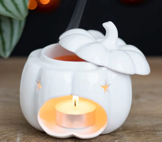 White Ceramic Pumpkin Burner